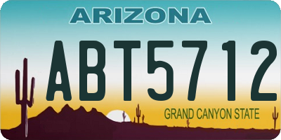 AZ license plate ABT5712