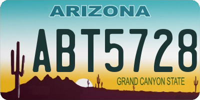 AZ license plate ABT5728