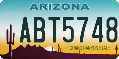 AZ license plate ABT5748