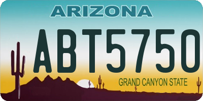 AZ license plate ABT5750