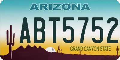 AZ license plate ABT5752