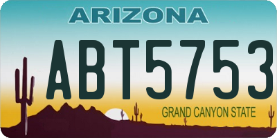 AZ license plate ABT5753