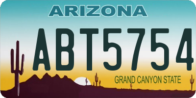 AZ license plate ABT5754