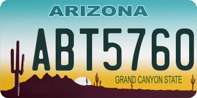 AZ license plate ABT5760