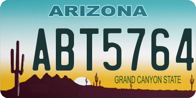 AZ license plate ABT5764