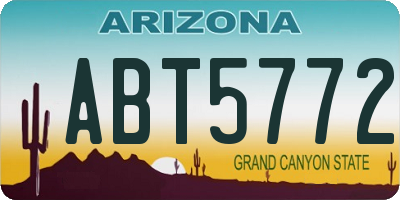 AZ license plate ABT5772