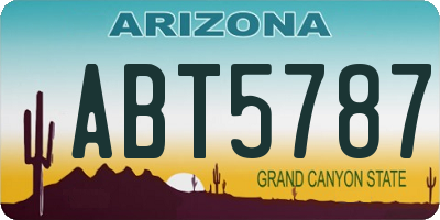 AZ license plate ABT5787