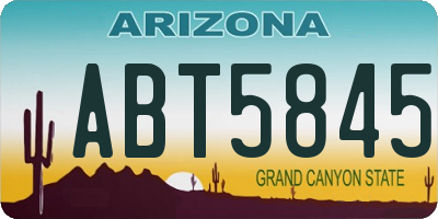 AZ license plate ABT5845