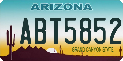 AZ license plate ABT5852