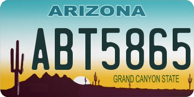 AZ license plate ABT5865