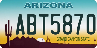 AZ license plate ABT5870