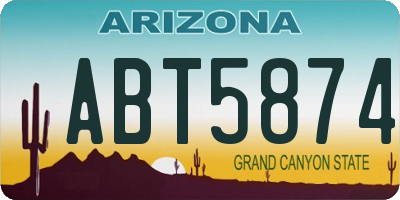 AZ license plate ABT5874