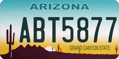 AZ license plate ABT5877