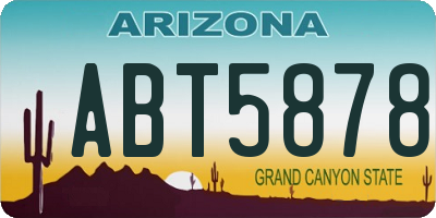 AZ license plate ABT5878