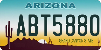 AZ license plate ABT5880