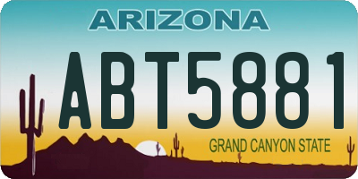 AZ license plate ABT5881