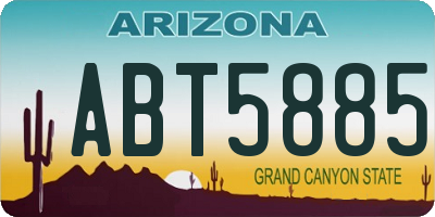 AZ license plate ABT5885
