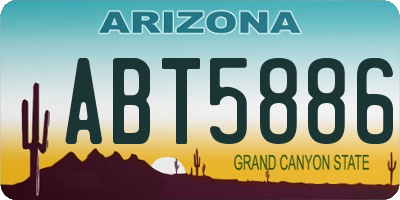 AZ license plate ABT5886