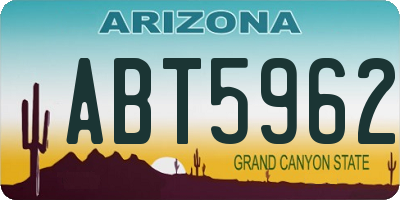 AZ license plate ABT5962