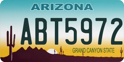 AZ license plate ABT5972
