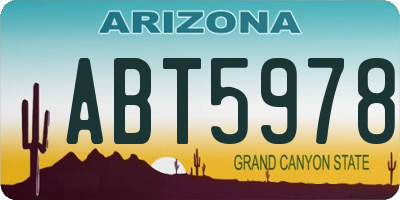 AZ license plate ABT5978