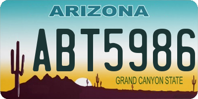 AZ license plate ABT5986