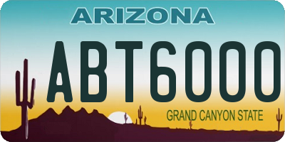 AZ license plate ABT6000