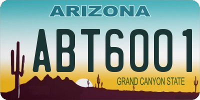 AZ license plate ABT6001