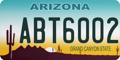 AZ license plate ABT6002