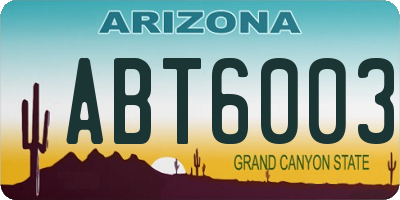 AZ license plate ABT6003