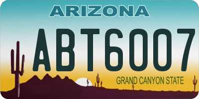 AZ license plate ABT6007