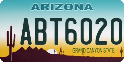 AZ license plate ABT6020