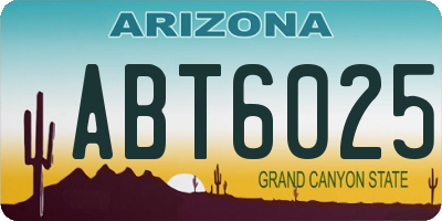 AZ license plate ABT6025