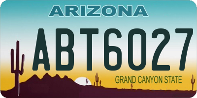 AZ license plate ABT6027