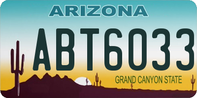 AZ license plate ABT6033