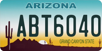 AZ license plate ABT6040