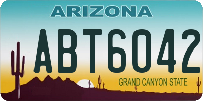 AZ license plate ABT6042
