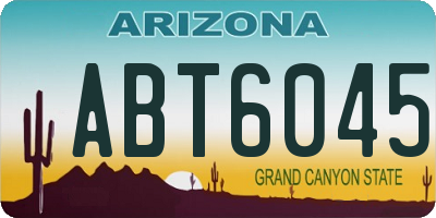AZ license plate ABT6045