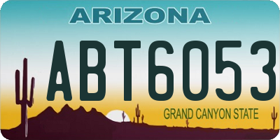 AZ license plate ABT6053