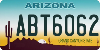 AZ license plate ABT6062