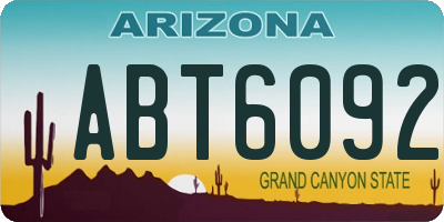 AZ license plate ABT6092