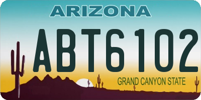 AZ license plate ABT6102