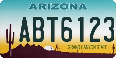 AZ license plate ABT6123