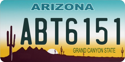 AZ license plate ABT6151