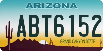 AZ license plate ABT6152