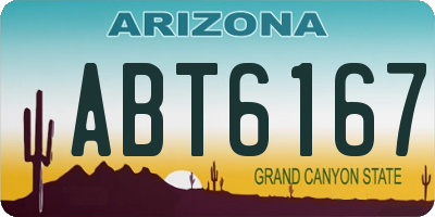 AZ license plate ABT6167