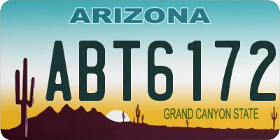 AZ license plate ABT6172