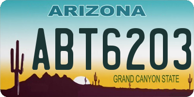 AZ license plate ABT6203