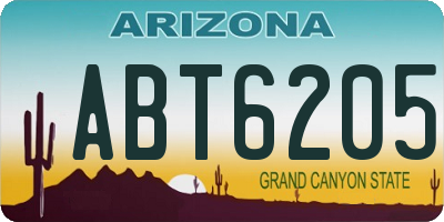 AZ license plate ABT6205
