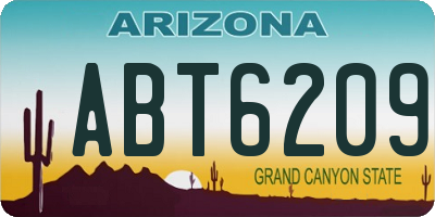 AZ license plate ABT6209